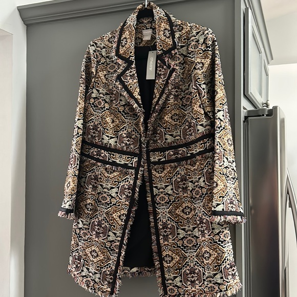 Chico's Jackets & Blazers - Chicos jacquard fringe trim jacket. Very cute! This jacket looks great on.